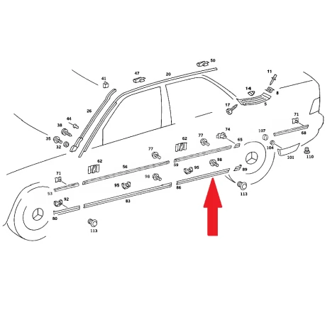A2016902762 2016902762 MERCEDES W201 SOL ARKA KAPI ALT ÇITASI ORJİNAL