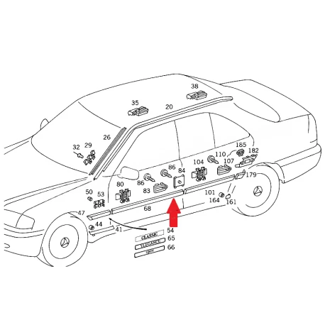 A2026900362 7167 2026900362 7167 MERCEDES W202 SOL ÖN KAPI ÇITASI ORJİNAL