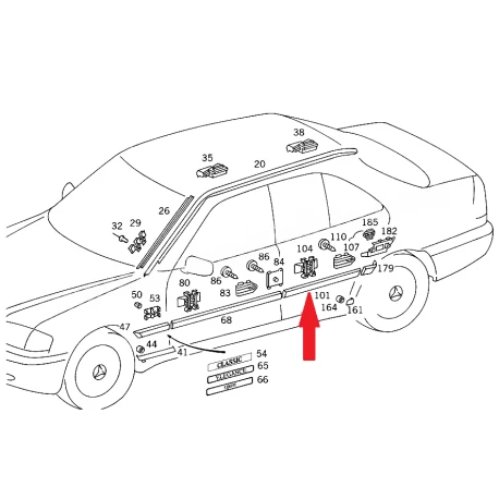 A2026900662 7167 2026900662 7167 MERCEDES W202 SAĞ ARKA KAPI ÇITASI ORJİNAL