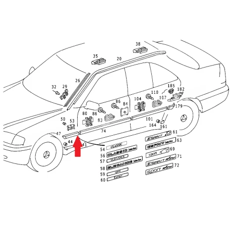A2026902862 7700 2026902862 7700 MERCEDES W202 SAĞ ÖN ÇAMURLUK ÇITASI ORJİNAL