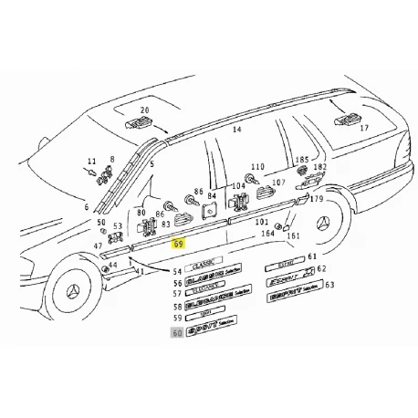 A2026909462 A2026903062 MERCEDES W202 SAĞ ÖN KAPI ÇITASI ORJİNAL