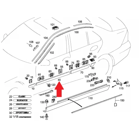 A2036902162 9744 2036902162 9744 MERCEDES W203 SOL ÖN KAPI ÇITASI ORJİNAL