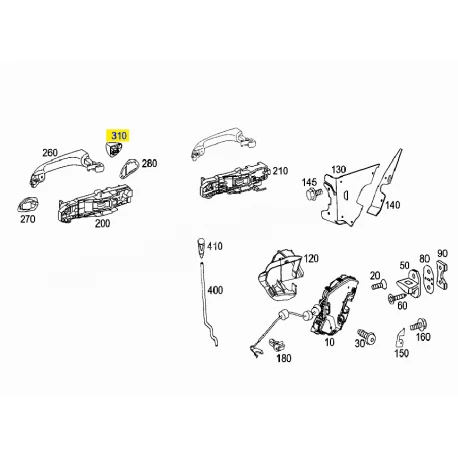A2037602420 9197 2037602420 9197 MERCEDES W203 SAĞ ARKA KAPI BADEMİ ORJİNAL