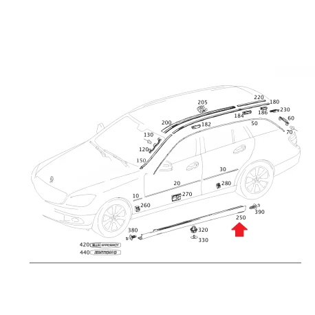 A2046981454 2046981454 MERCEDES W204 C CLASS SAĞ YAN MARŞBİYEL ORJİNAL
