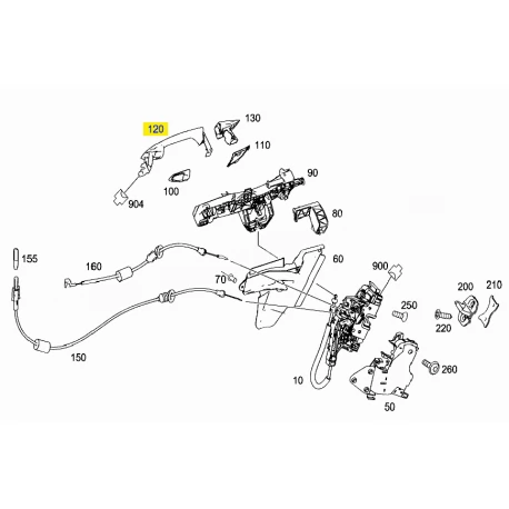 A2047600270 9999 2047600270 9999 MERCEDES C CLASS W204 SAĞ ARKA KAPI KOLU ORJİNAL