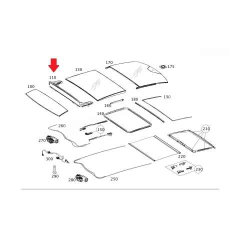 A2047800144 2047800144 MERCEDES C CLASS W204 SANRUF RÜZGARLIĞI ORJİNAL