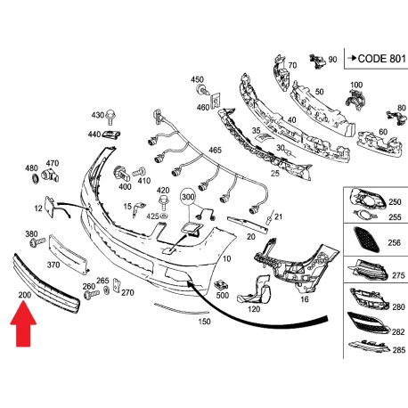 A2048852123 2048852123 MERCEDES W204 C180 TAMPON ORTA IZGARA ORJİNAL