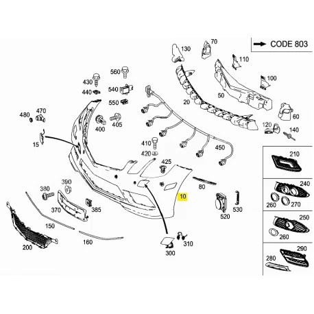 A2078800447 9999 2078800447 9999 MERCEDES W207 AMG ÖN TAMPON ORJİNAL