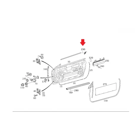 A2096900280 2096900280 MERCEDES W209 SAĞ ÖN KAPI CAM NİKELAJI ORJİNAL