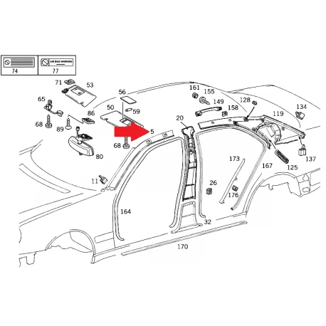 A2106900225 5B49 2106900225 5B49 MERCEDES W210 ÖN CAM DİREK BAKALİTİ ORJİNAL