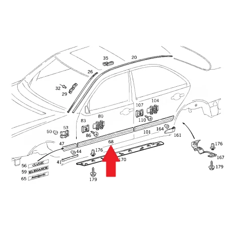 A2106900362 7181 2106900362 7181 MERCEDES W210 SOL ÖN KAPI ÇITASI ORJİNAL