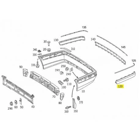 A2108852921 9197 2108852921 9197 MERCEDES W210 SOL ARKA TAMPON KAPLAMASI ORJİNAL