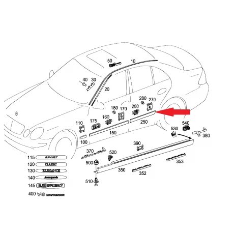 A2116901362 9744 2116901362 9744 MERCEDES W211 SOL ARKA KAPI ÇITASI ORJİNAL