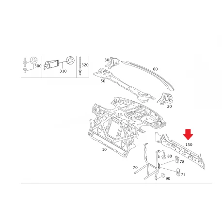 A2216400071 2216400071 W221 ARKA PANEL SACI ORJİNAL