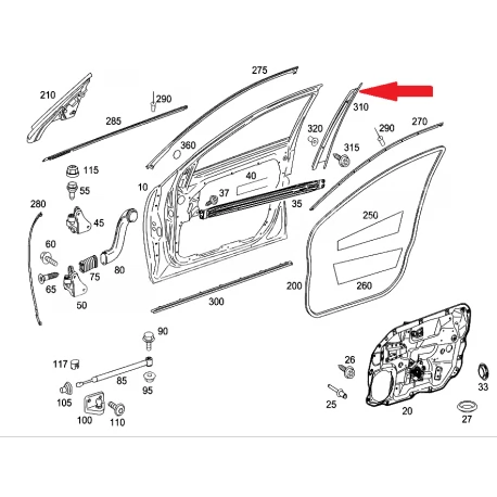 A2216900287 2216900287 MERCEDES W221 SAĞ ÖN KAPI DİREK KAPLAMASI ORJİNAL