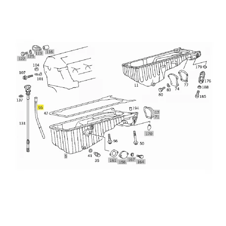 A6020180016 6020180016 MERCEDES M602 MOTOR YAĞ ÇUBUK BORUSU ORJİNAL