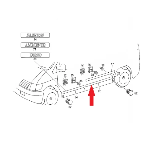 A6386983632 6386983632 MERCEDES W638 SAĞ ARKA KAPI ÇITASI ORJİNAL