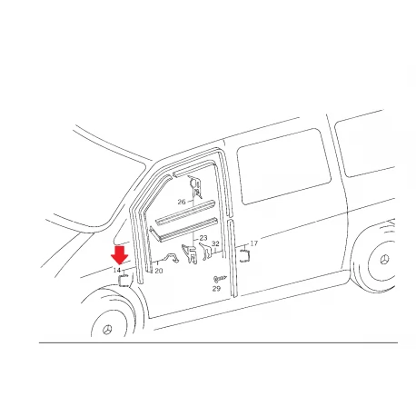 A6387250156 6387250156 W638 MERCEDES VİTO CAM CERCEVESI SAĞ TARAF ORJİNAL